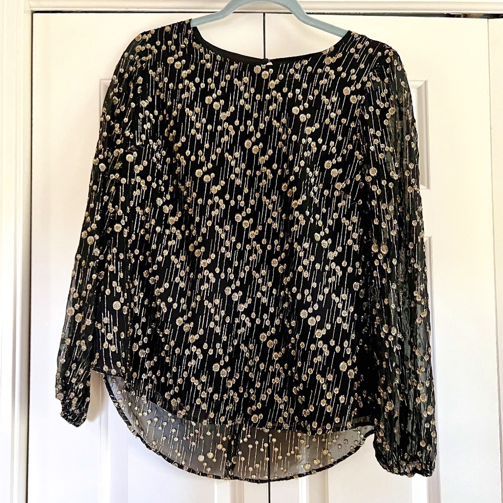 Sail to Sable Black and Gold Top